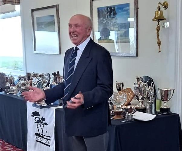 President Eddie Inch with the groaning trophies table. Picture: Marlene Johnson